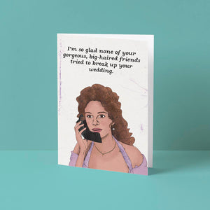 Big-Haired Wedding Card