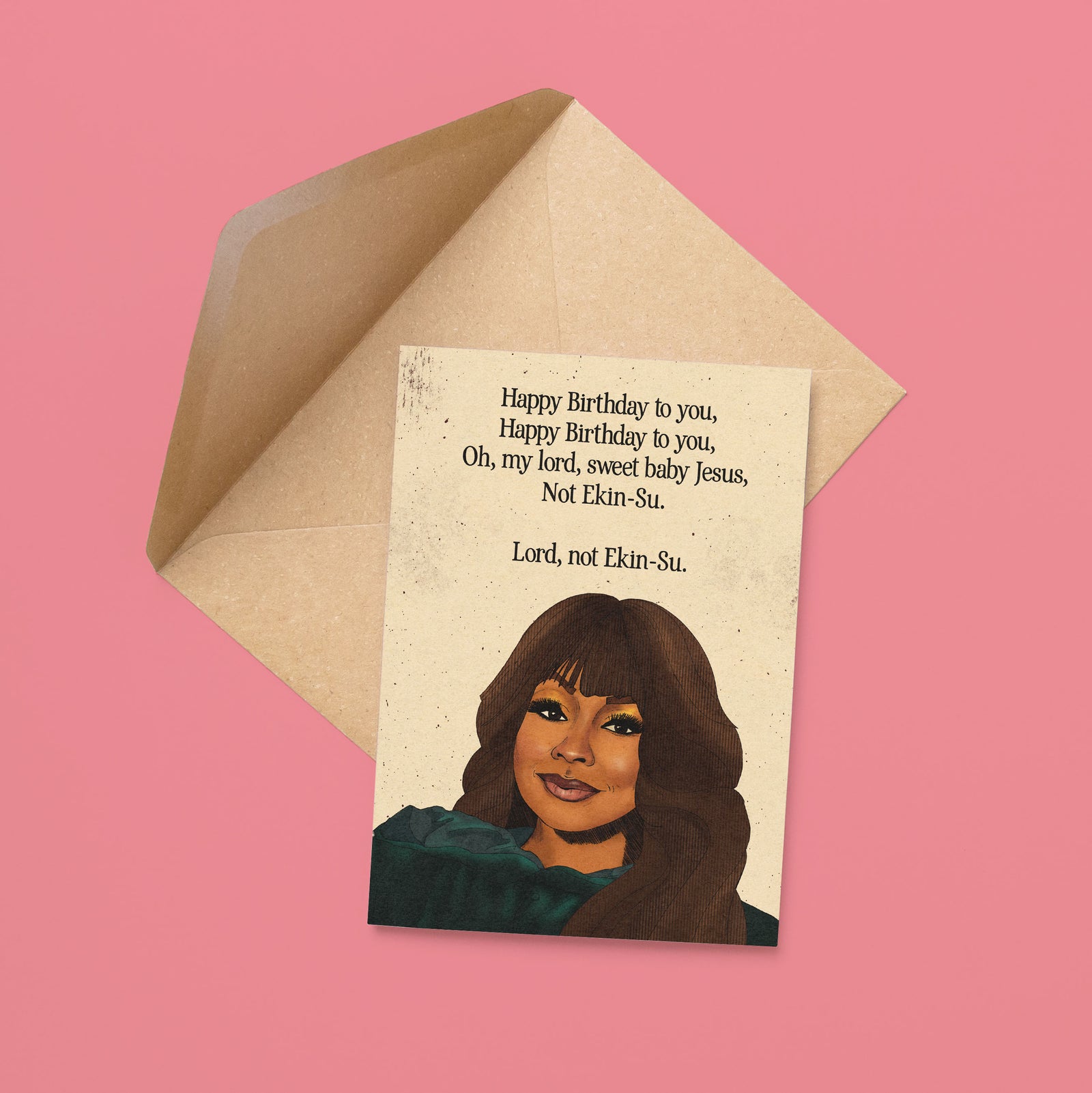 A birthday card featuring Phaedra from "The Traitors" US