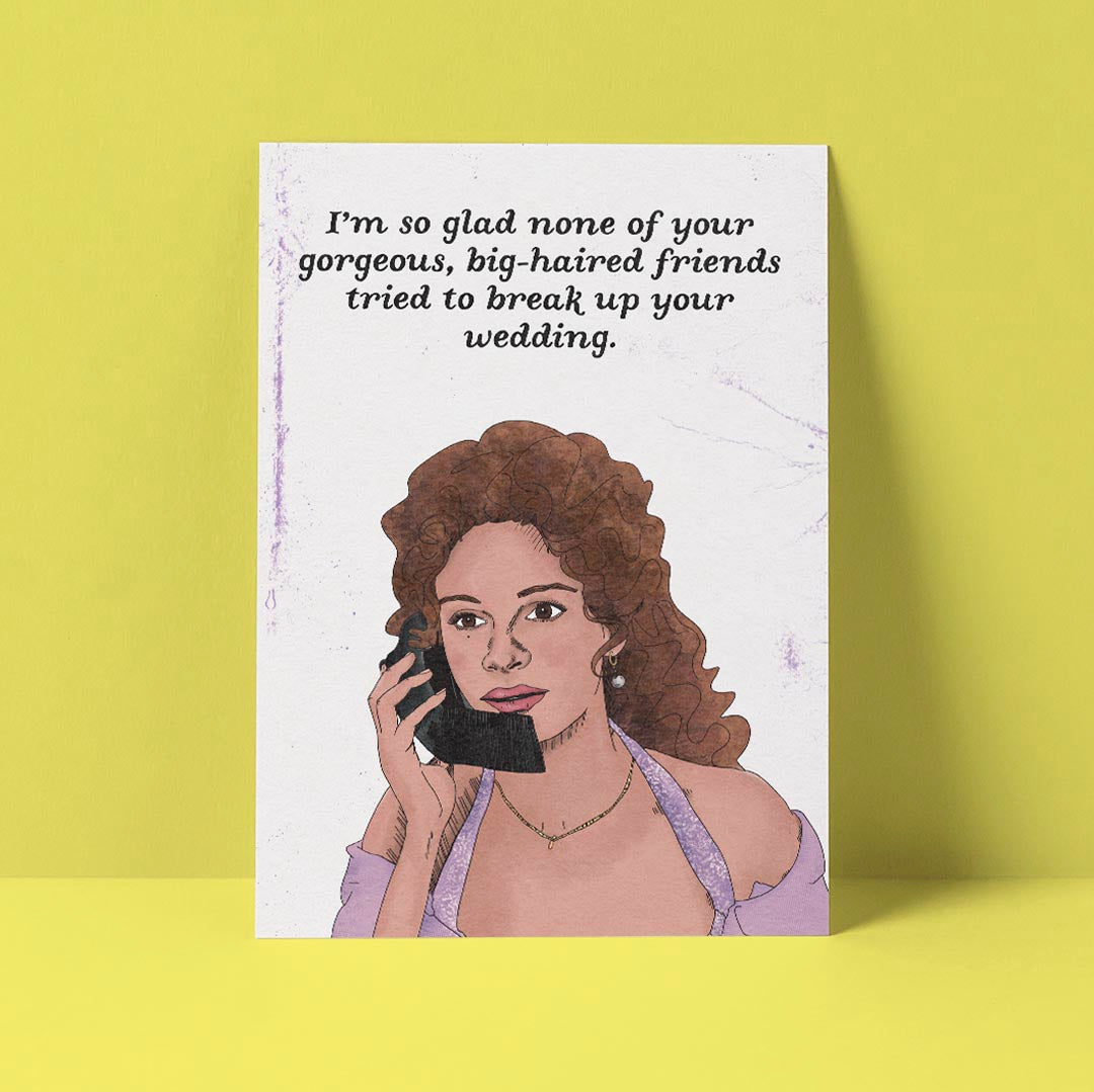 Big-Haired Wedding Card