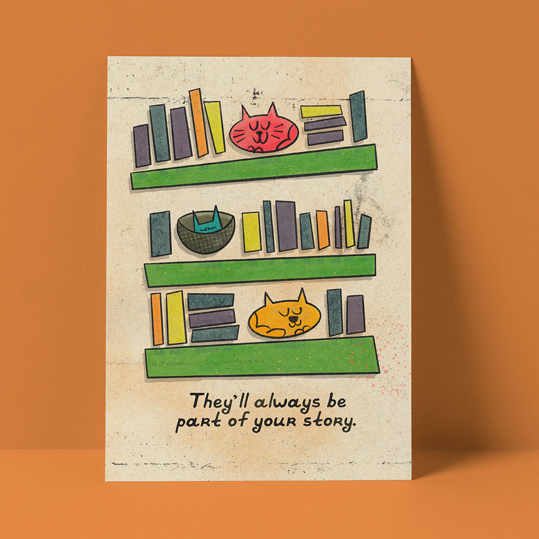 Cats on Shelves Card