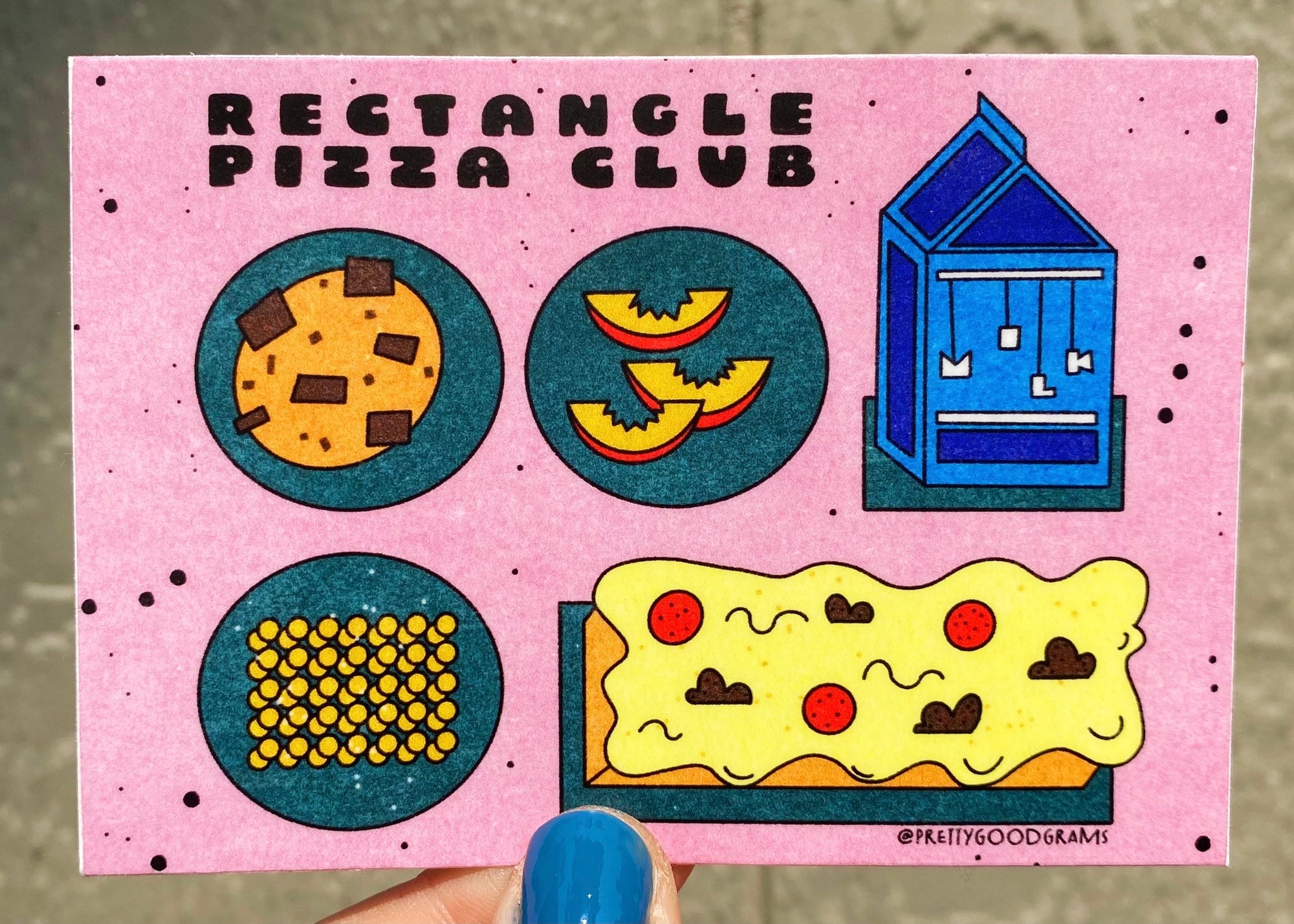 Rectangle Pizza Club Sticker