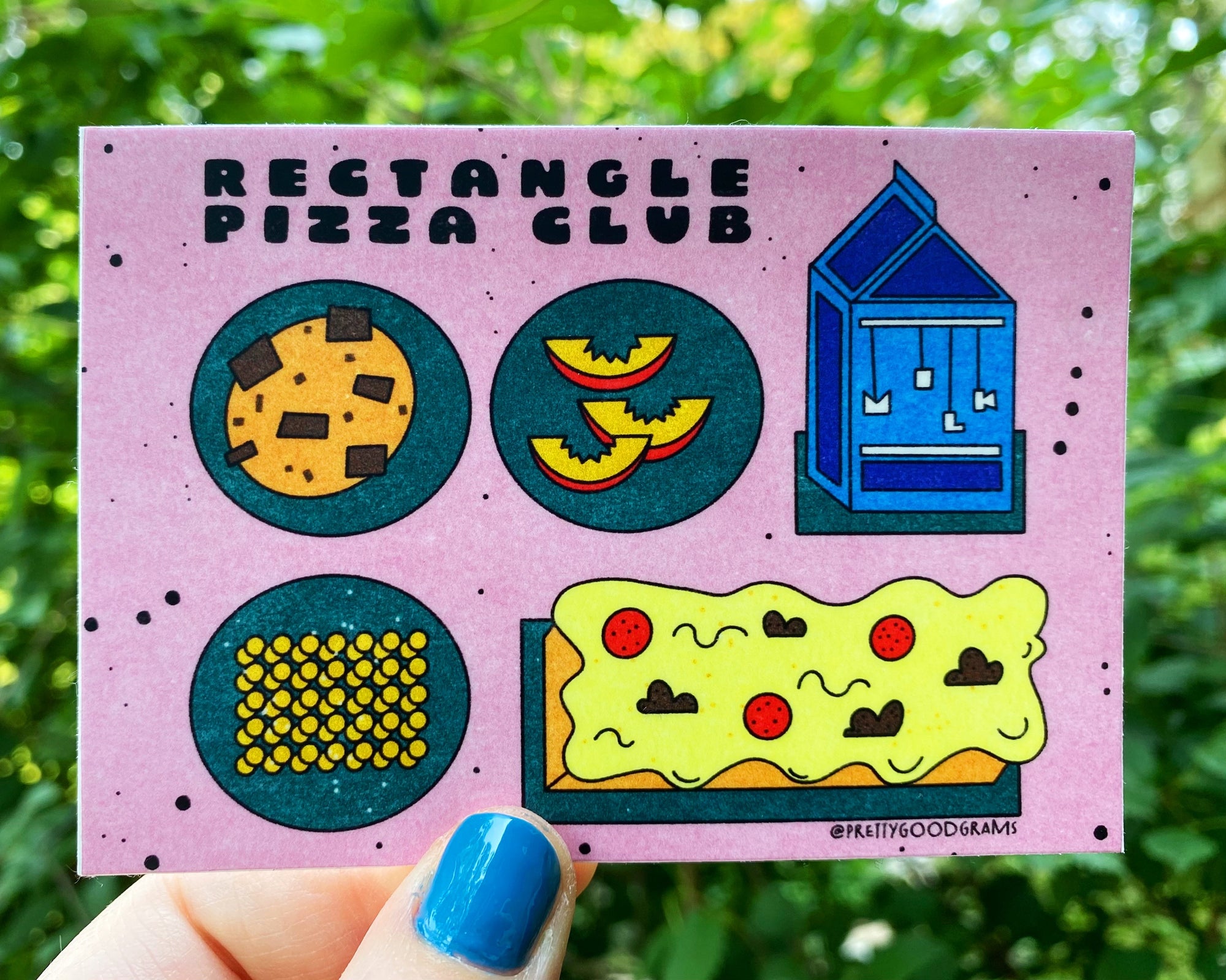 Rectangle Pizza Club Sticker