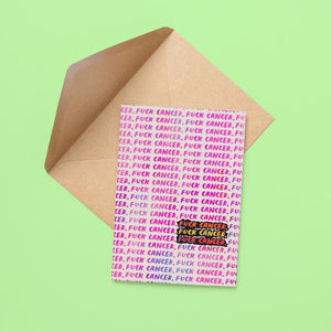 Colorful F*ck Cancer Card