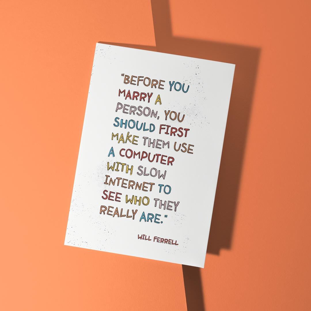 Slow Internet Wedding Card