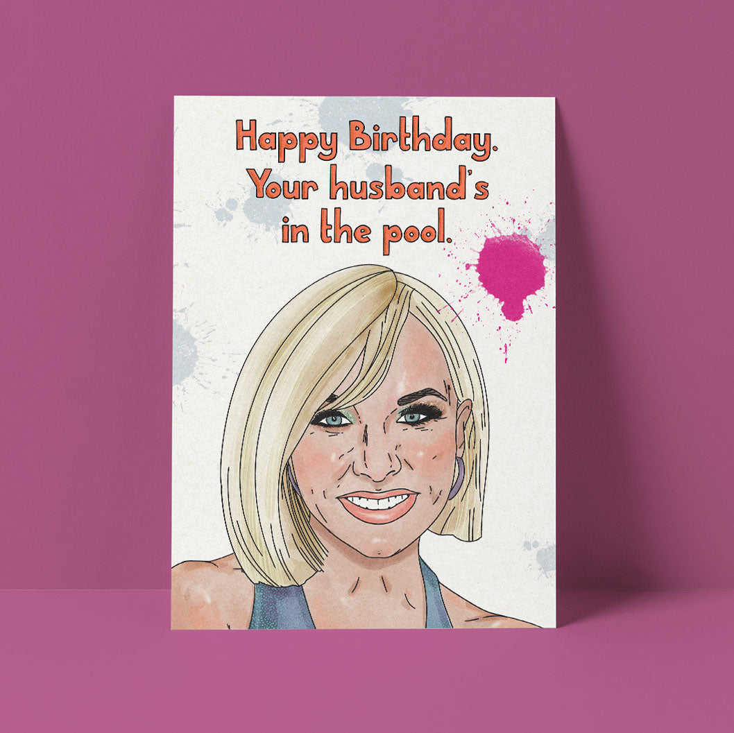 Pool Husband Birthday Card