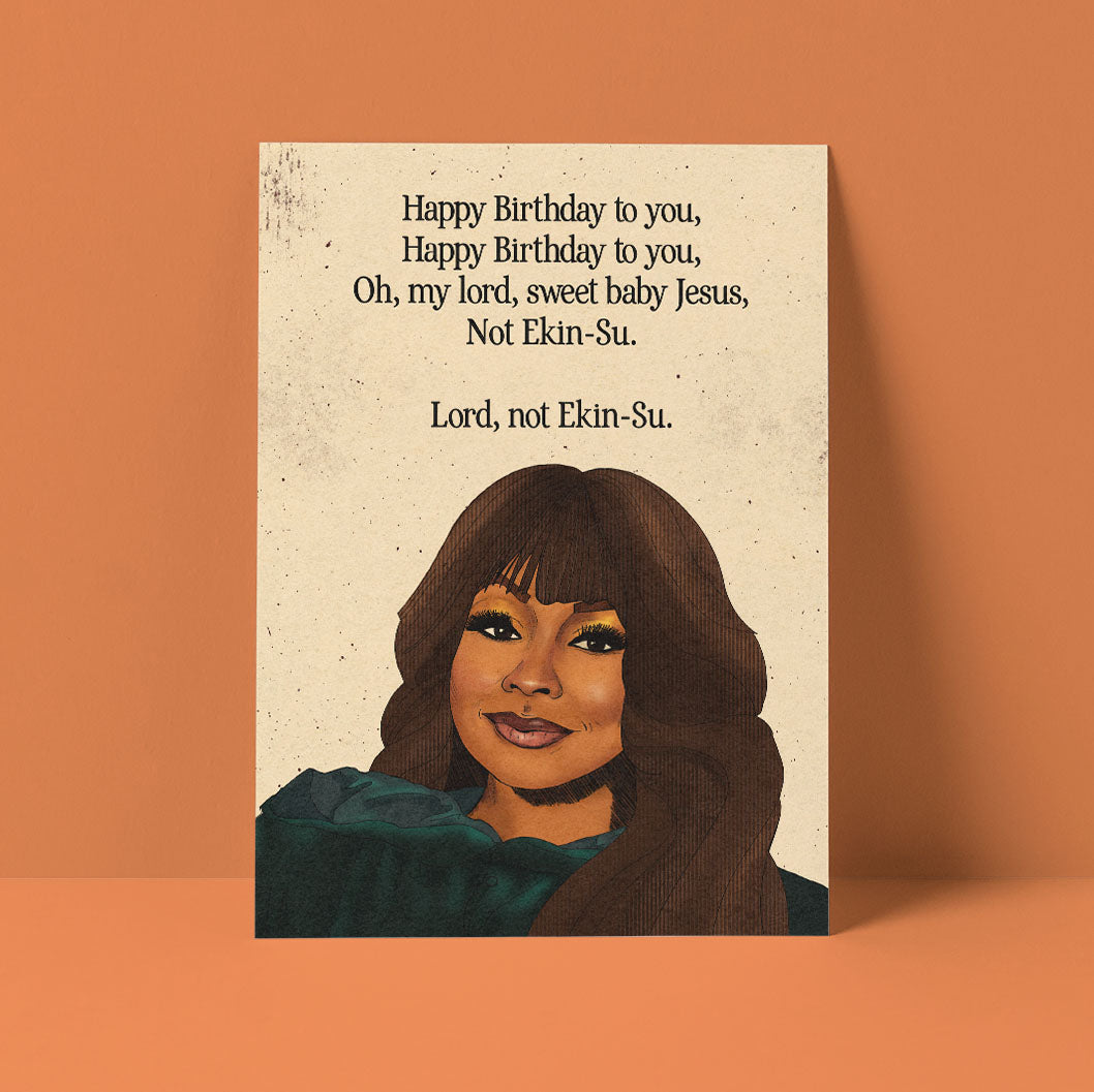 A birthday card featuring Phaedra from "The Traitors" US
