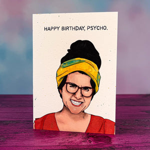 Psycho Happy Birthday Card - Survivor Aubry