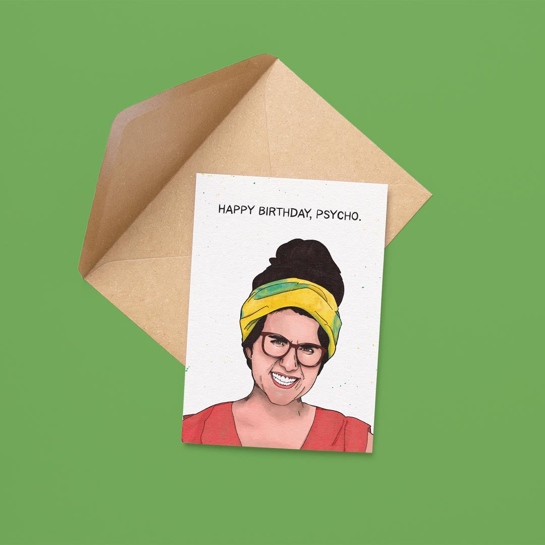 Psycho Happy Birthday Card - Survivor Aubry