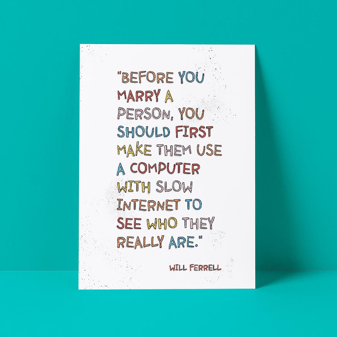Slow Internet Wedding Card