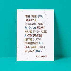 Slow Internet Wedding Card