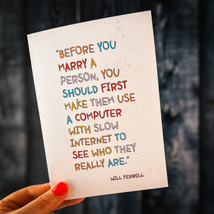 Slow Internet Wedding Card
