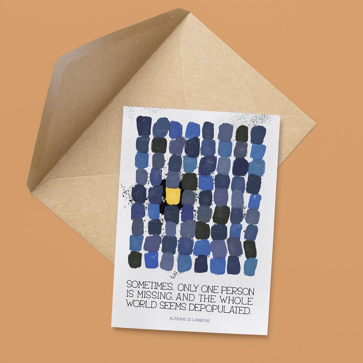 A sympathy card message by Alphonse De Lamartine paired with an original acrylic painting